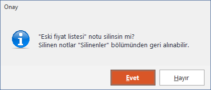 Silme onayı
